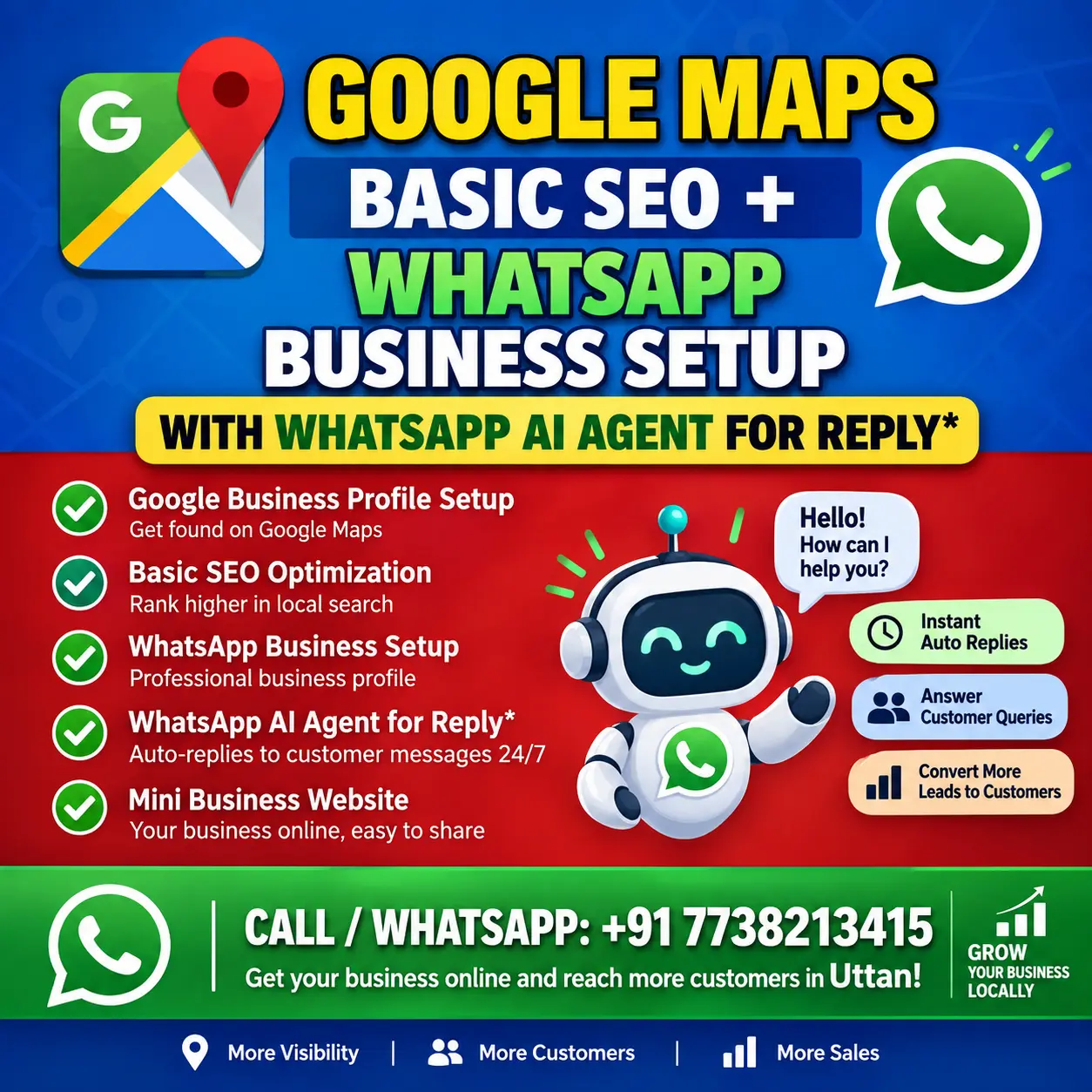 Google Maps Basic SEO + WhatsApp Business & Ai agent Setup